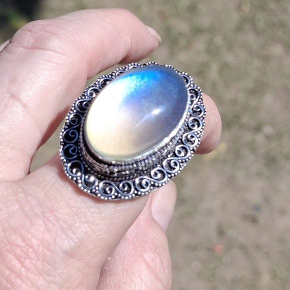 New Dichroic Glass 925 Silver Ring.  - Picture 7 of 16
